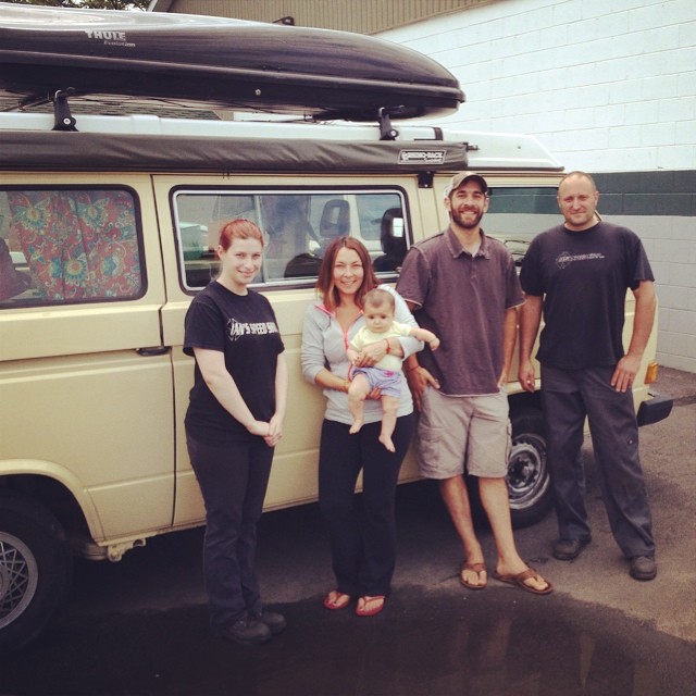 Yesterday we heard a weird noise in the rear of the van, and experienced some strange behaviors of the brakes.  We took it to these fine folks at Ian's Speed Shop (thanks to @dvisme and @hiddenphoenix and friends) and they gave us A+ service and sent us on our way today.  Thanks to all who helped.